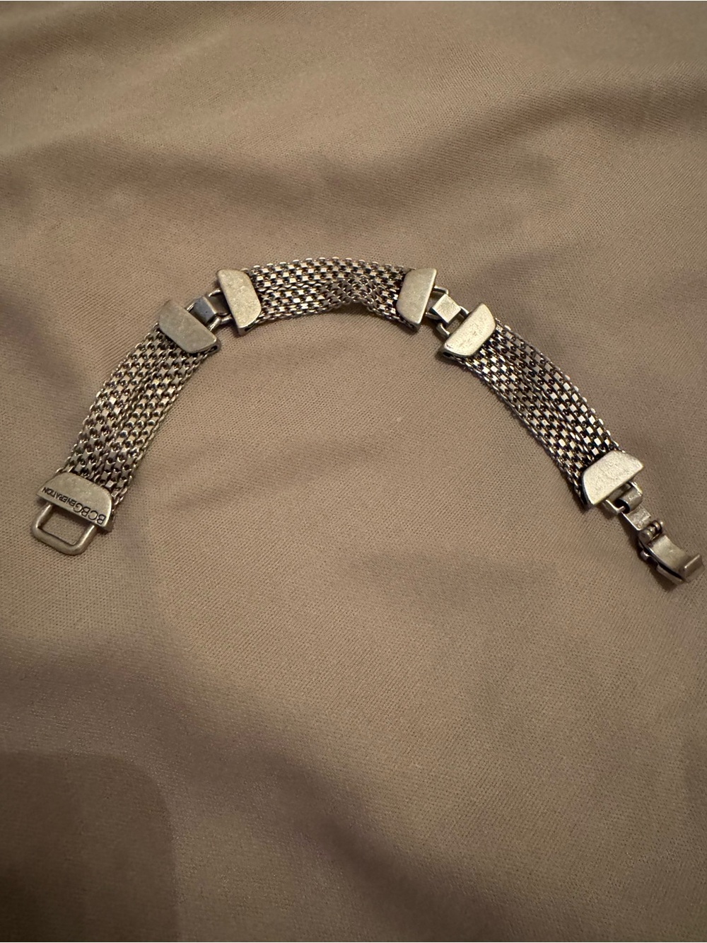 BCBGENERATION Silver Mesh Link Bracelet with Clasp